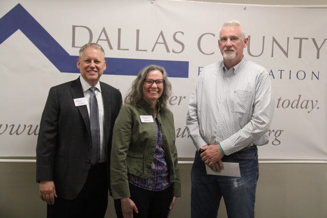 Godspeed Equine receives a Dallas County Foundation grant during a presentation on Tuesday, April 23, 2024, at the Granger Community Center.