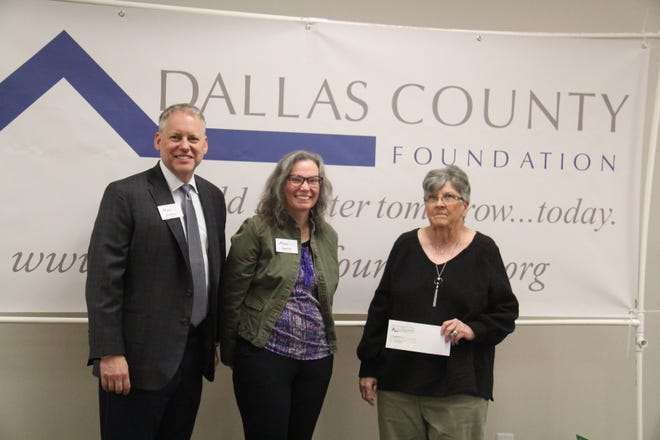 Dexter Community Foundation receives a Dallas County Foundation grant during a presentation on Tuesday, April 23, 2024, at the Granger Community Center.