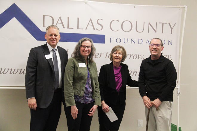 Volunteer Community Services of Woodward-Granger receives a Dallas County Foundation grant during a presentation on Tuesday, April 23, 2024, at the Granger Community Center.