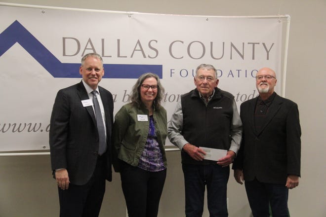 Redfield Historical Society receives a Dallas County Foundation grant during a presentation on Tuesday, April 23, 2024, at the Granger Community Center.