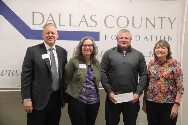 Van Meter United Methodist Church receives a Dallas County Foundation grant during a presentation on Tuesday, April 23, 2024, at the Granger Community Center.