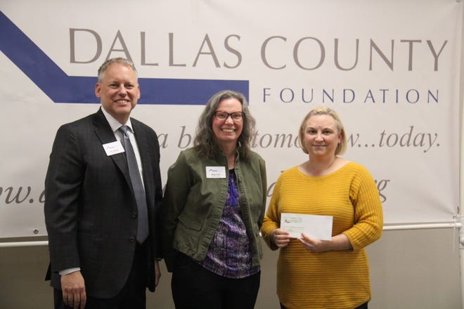 City of Van Meter receives a Dallas County Foundation grant during a presentation on Tuesday, April 23, 2024, at the Granger Community Center.
